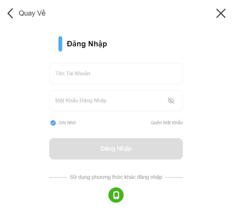 Thông tin cần điền khi đăng nhập 8xbet